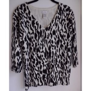 On-Trend Animal Print 3/4 Sleeve Sweater